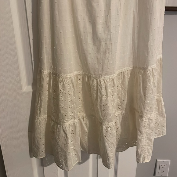 NWT Matilda Jane Joanna Gaines cream cottagecore ruffle tiered eyelet midi dress - Picture 5 of 5